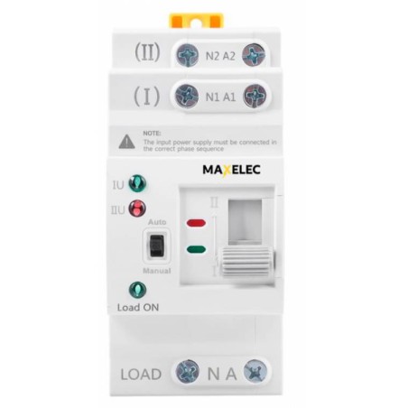 Interruptor de transferencia automatica monofasico 2 Polos 63A