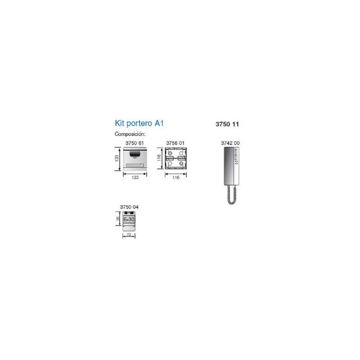 Kit Portero automatico A1 1 linea Serie 7 Tegui 375011