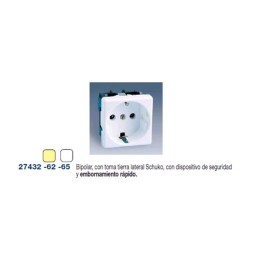 Base schuko 2P+TT 16A ancha blanca con dispositivo de seguridad Simon 27432-65