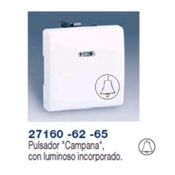 PULSADOR ANCHO MARFIL SIMBOLO CAMPANA CON VISOR SIMON 27160-62