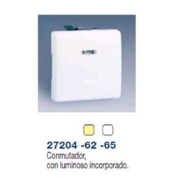 CONMUTADOR ANCHO MARFIL CON LUMINOSO INCORPORADO SIMON 27204-62