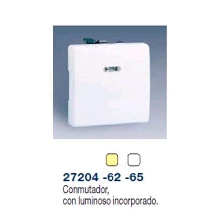 CONMUTADOR ANCHO MARFIL CON LUMINOSO INCORPORADO SIMON 27204-62