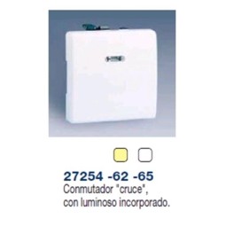 Cruzamiento ancho marfil con luminoso incorporado Simon 27254-62
