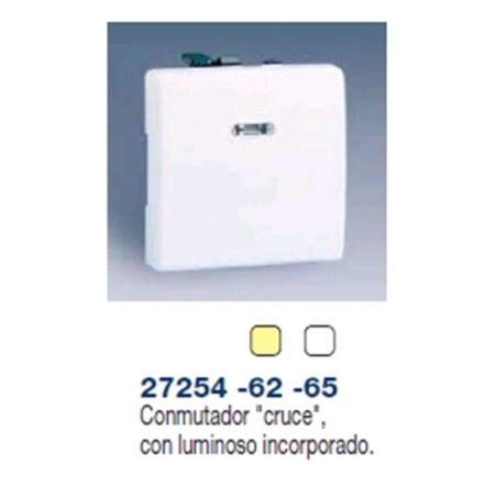Cruzamiento ancho marfil con luminoso incorporado Simon 27254-62