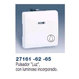PULSADOR ANCHO MARFIL SIMBOLO LUZ CON LUMINOSO INCORPORADO SIMON 27161-62