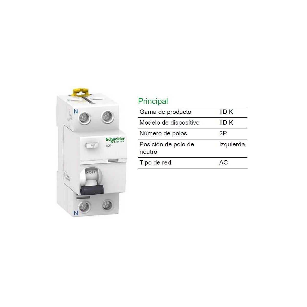 Interruptor Diferencial 2P 40Amp 30mA A9R60240 Schneider Electric