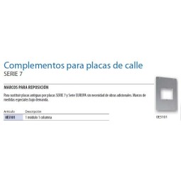 Marco embellecedor para sustitucion Serie 7 y Europa Tegui 0E5101