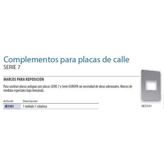 Marco embellecedor para sustitucion Serie 7 y Europa Tegui 0E5101
