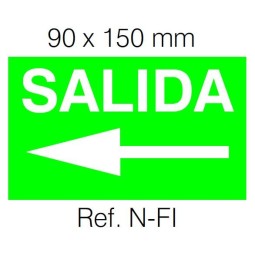 Etiqueta Adhesiva SALIDA FLECHA IZQUIERDA Normalux N-FI