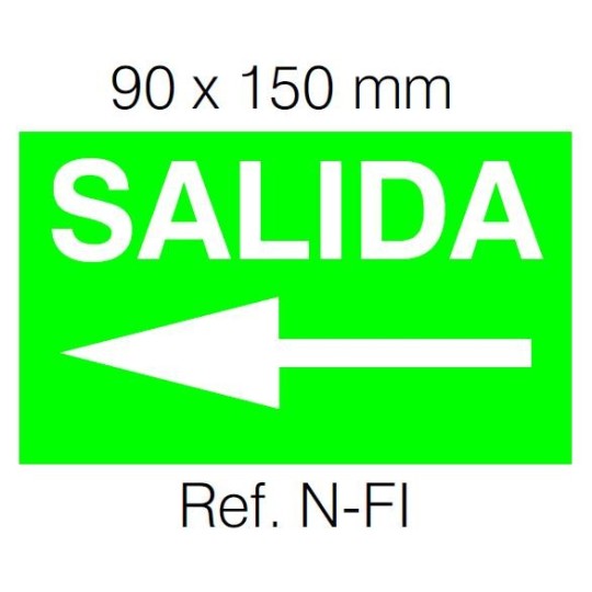 Etiqueta Adhesiva SALIDA FLECHA IZQUIERDA Normalux N-FI