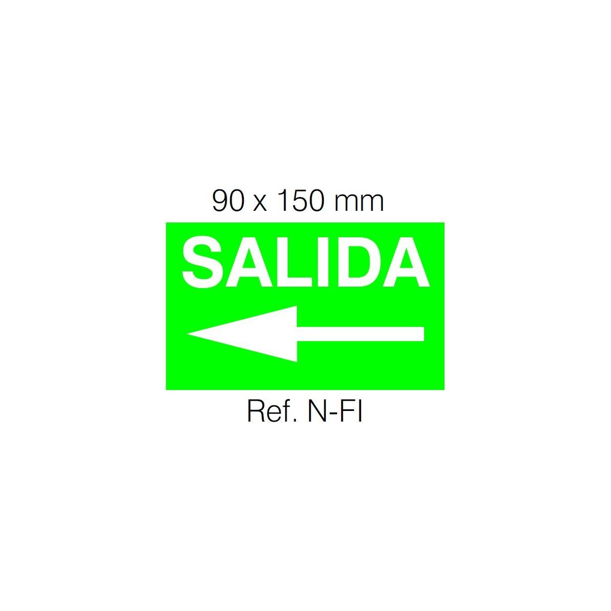 Etiqueta Adhesiva SALIDA FLECHA IZQUIERDA Normalux N-FI