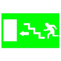 Etiqueta Adhesiva SALIDA ESCALERA IZQUIERDA Normalux N-BEI