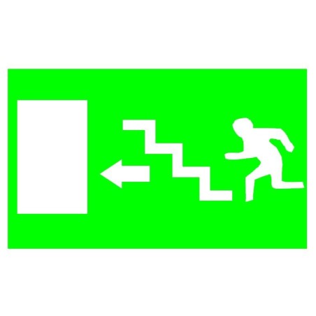 Etiqueta Adhesiva SALIDA ESCALERA IZQUIERDA Normalux N-BEI