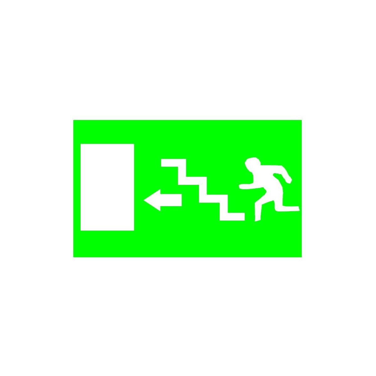 Etiqueta Adhesiva SALIDA ESCALERA IZQUIERDA Normalux N-BEI