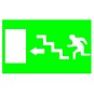 Etiqueta Adhesiva SALIDA ESCALERA IZQUIERDA Normalux N-BEI