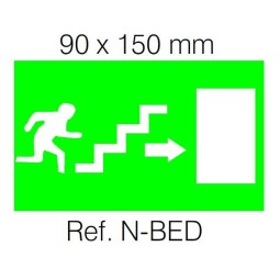 Etiqueta Adhesiva SALIDA ESCALERA DERECHA Normalux N-BED
