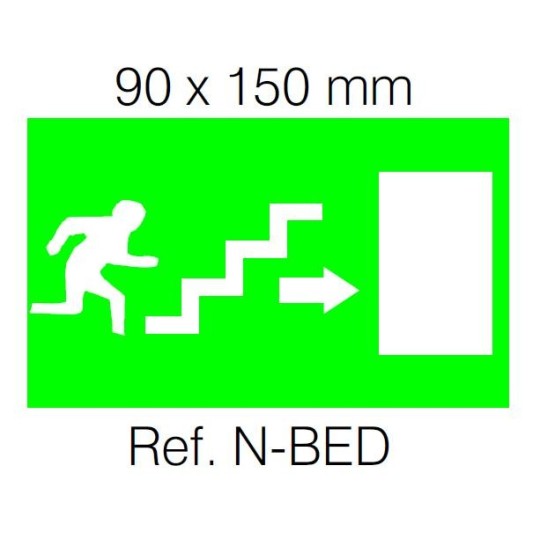 Etiqueta Adhesiva SALIDA ESCALERA DERECHA Normalux N-BED