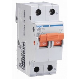 Magnetotermico 1P+N 10A Curva C 6KA Hager MN510V
