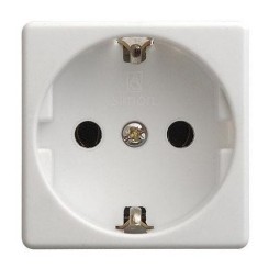 Base schuko 2P+TT 16A ancha blanca con dispositivo de seguridad Simon 27432-65