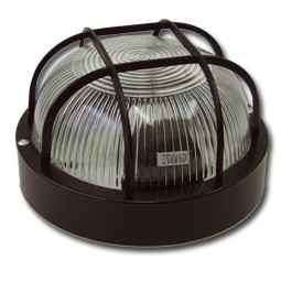 Plafon estanco 100W E-27 redondo negro IP44