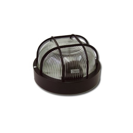 Plafon estanco 100W E-27 redondo negro IP44