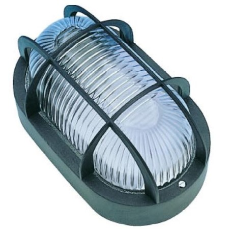Plafon estanco 60W E-27 oval negro IP44
