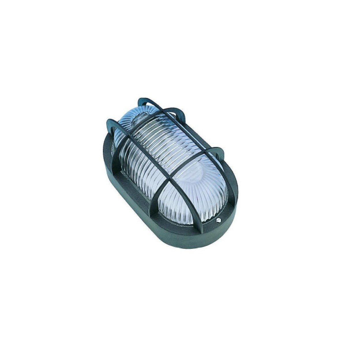 Plafon estanco 60W E-27 oval negro IP44