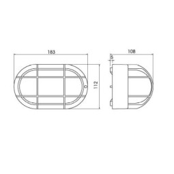 Plafon estanco 60W E-27 oval blanco IP44