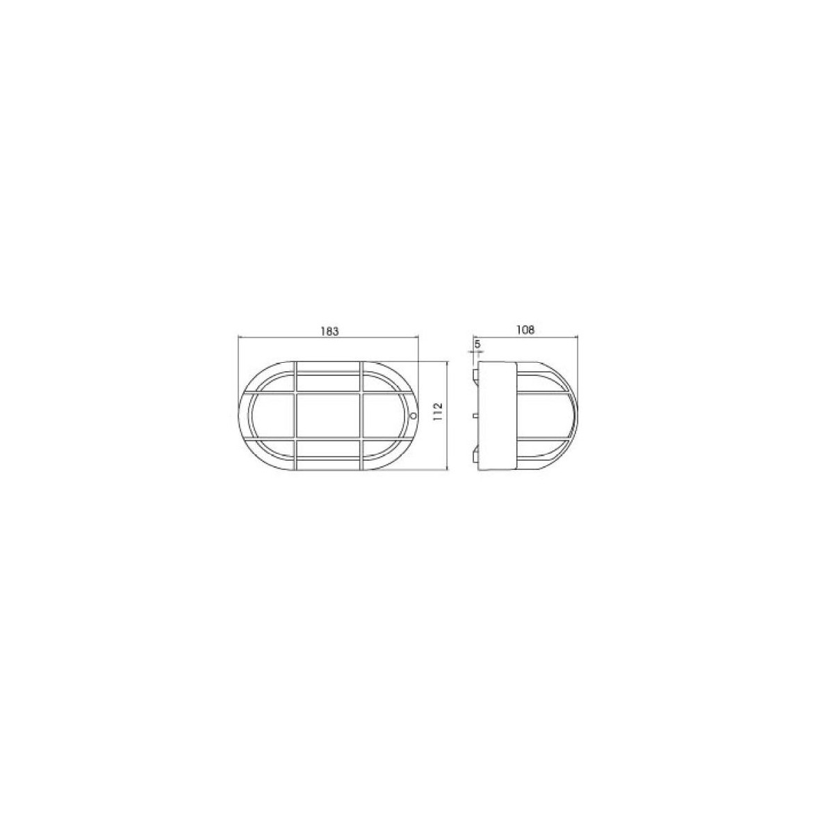 Plafon estanco 60W E-27 oval blanco IP44
