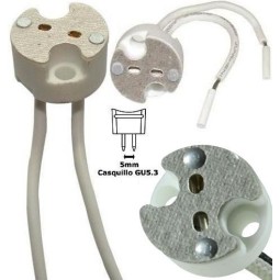 Portalamparas MR16 12V para bombilla halogena dicroica