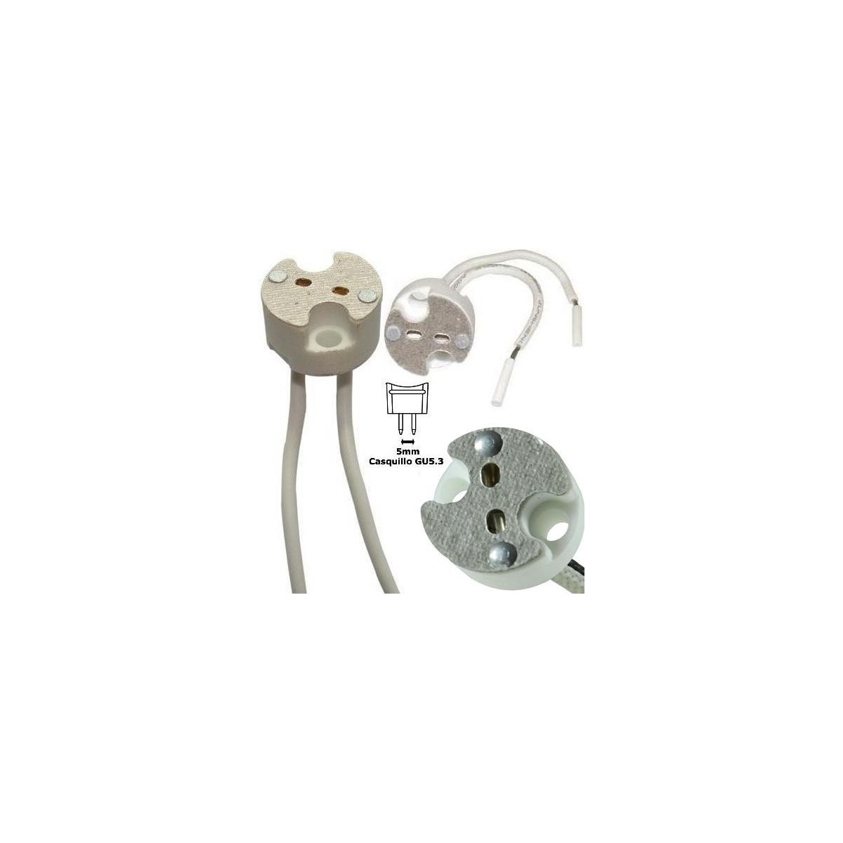 Portalamparas MR16 12V para bombilla halogena dicroica