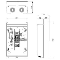 CGP Caja acometida aerea esquema 1 100 Amp bases buc CGP-1-100/BUC Cahors 442430