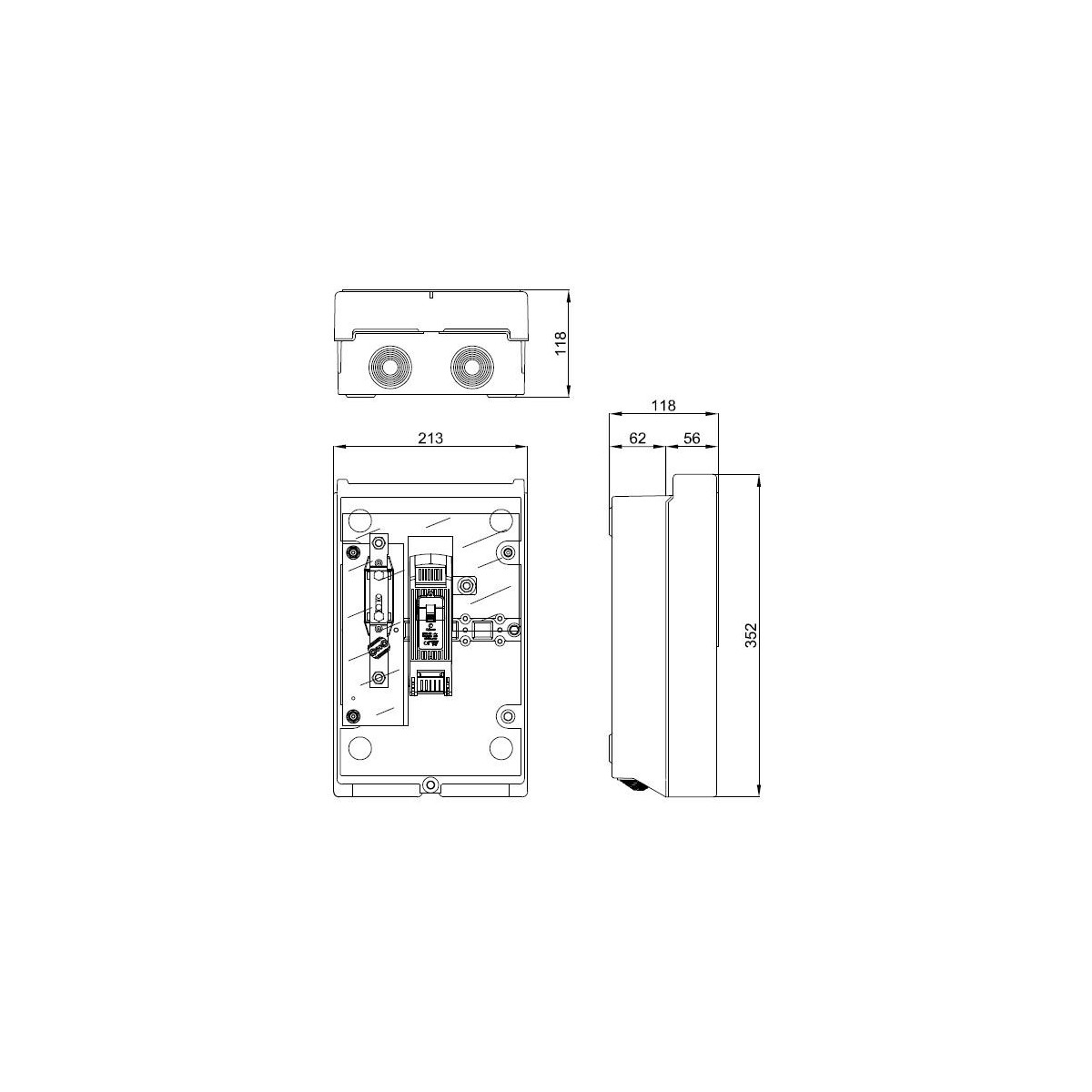 CGP Caja acometida aerea esquema 1 100 Amp bases buc CGP-1-100/BUC Cahors 442430