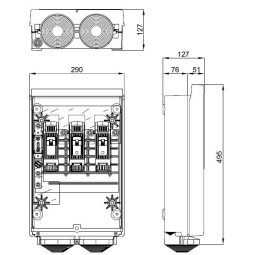 CGP Caja acometida aerea esquema 7 100 Amp bases buc CGP-7-100/BUC Cahors 445049