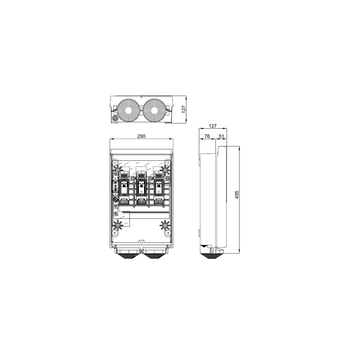 CGP Caja acometida aerea esquema 7 100 Amp bases buc CGP-7-100/BUC Cahors 445049
