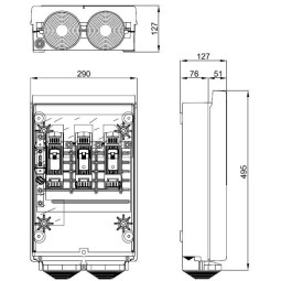 CGP Caja acometida aerea esquema 7 160 Amp bases Buc CGP-7-160/BUC Cahors 445050