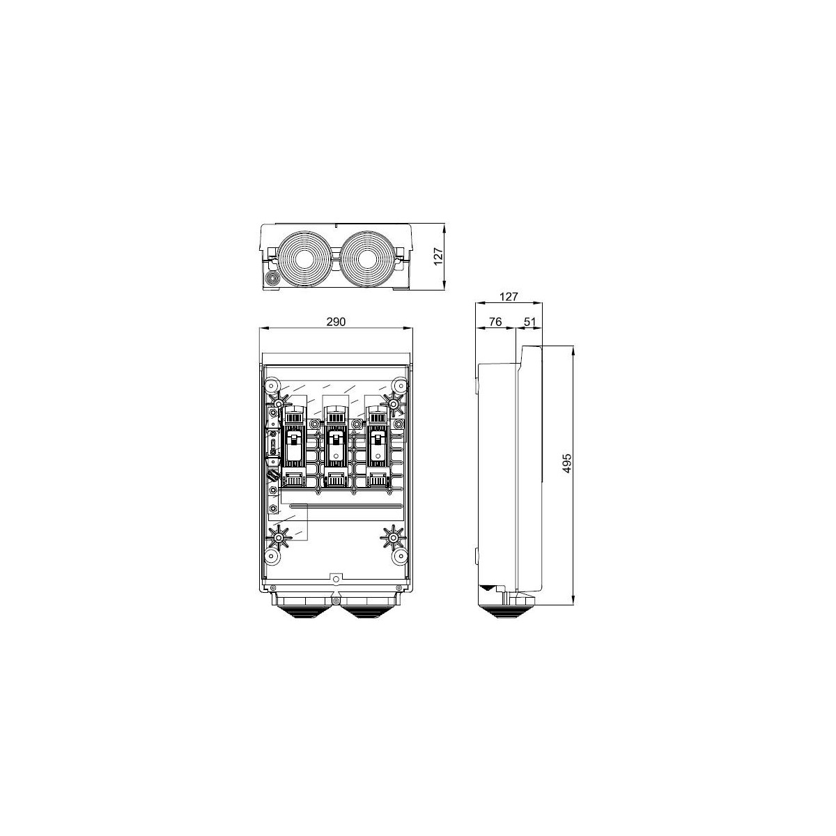 CGP Caja acometida aerea esquema 7 160 Amp bases Buc CGP-7-160/BUC Cahors 445050