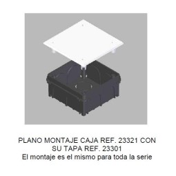 Caja de registro de empotrar 100x100x50mm con tapa Seavi