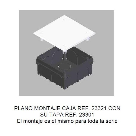 Caja de registro de empotrar 100x100x50mm con tapa Seavi