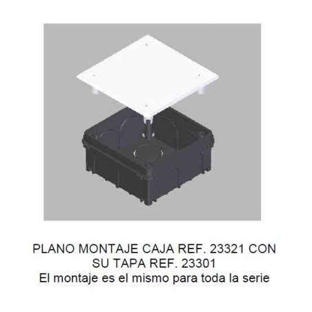 Caja de registro de empotrar 150x150x50mm con tapa Seavi