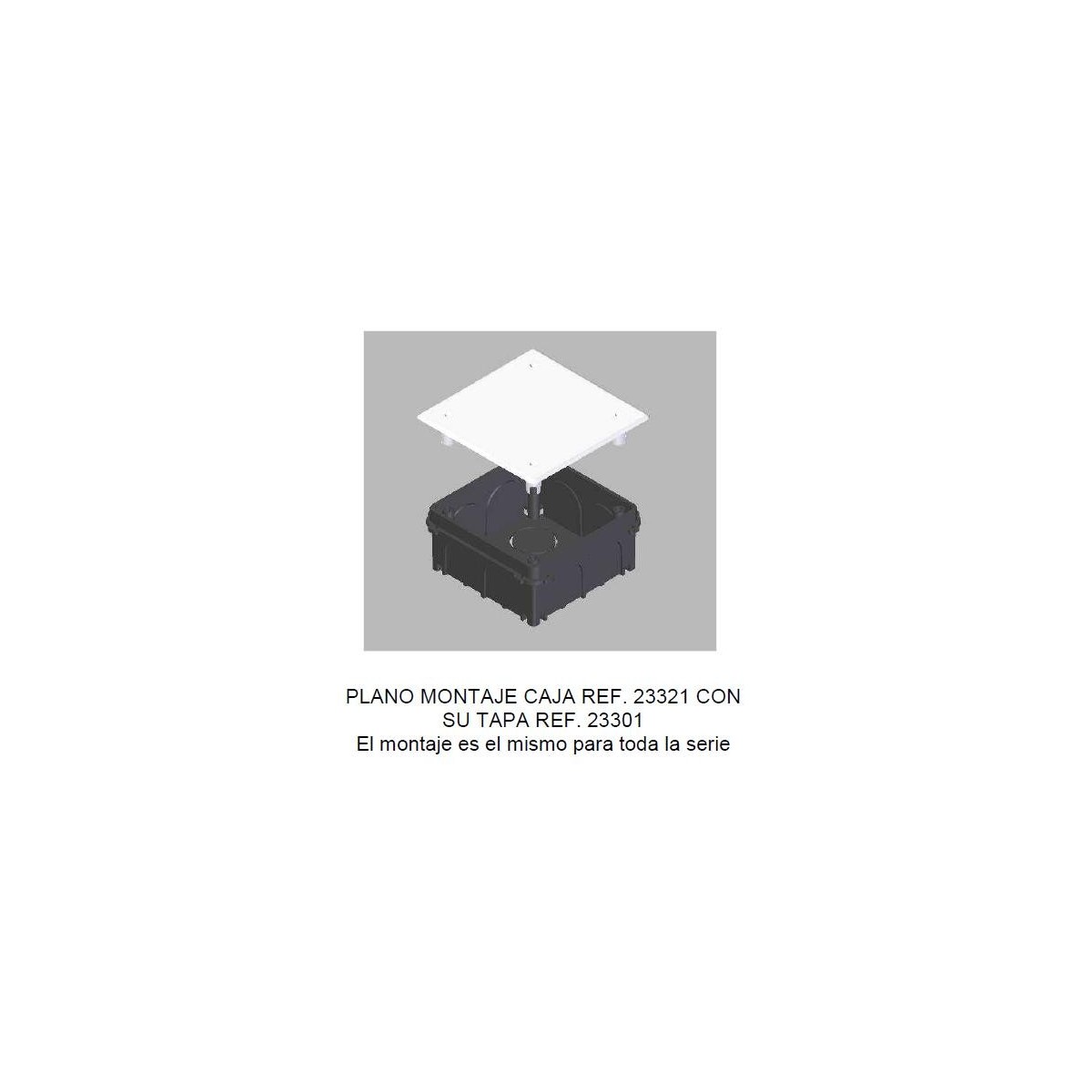 Caja de registro de empotrar 150x150x50mm con tapa Seavi