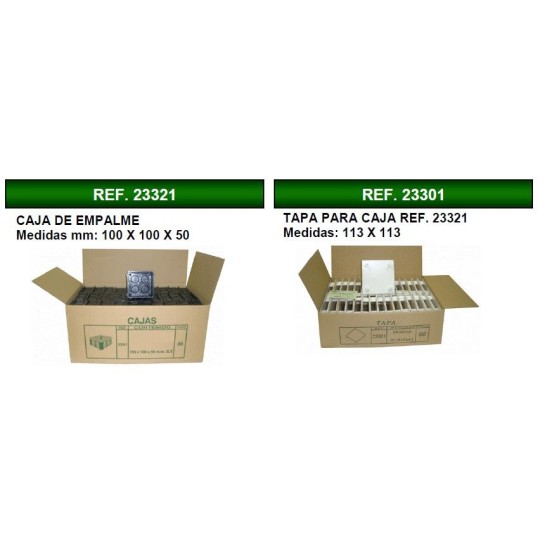 Caja de registro de empotrar 100x100x50mm con tapa Seavi