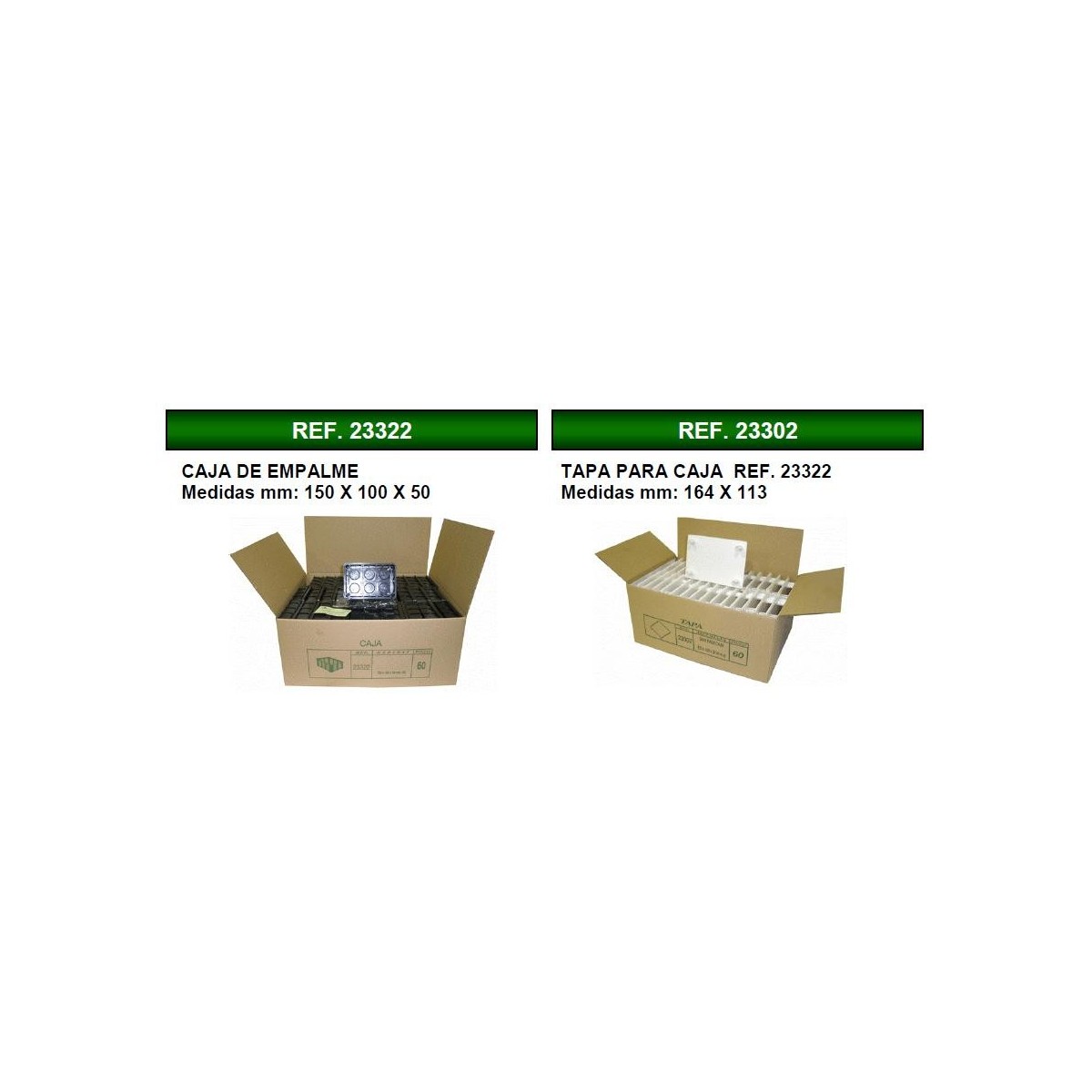 Caja de registro de empotrar 150x100x50mm con tapa Seavi