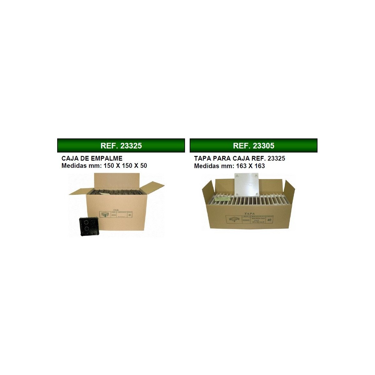 Caja de registro de empotrar 150x150x50mm con tapa Seavi