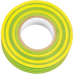 Cinta aislante adhesiva amarillo verde 20 m x 19mm