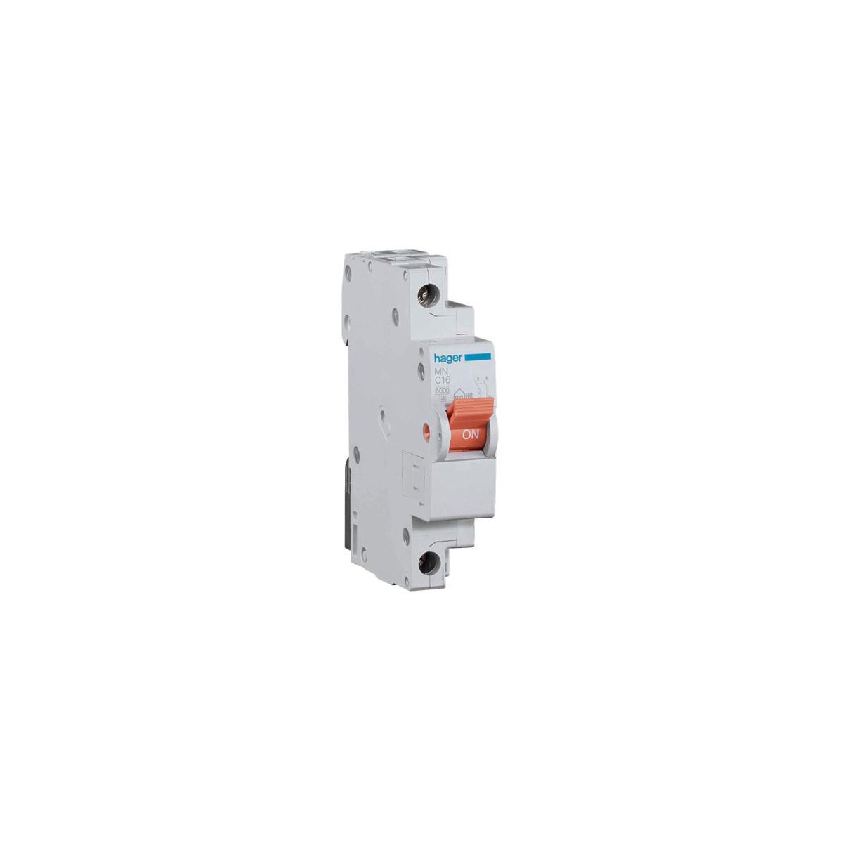 Magnetotermico estrecho 1P+N 40A Curva C 6KA  Hager MN940V