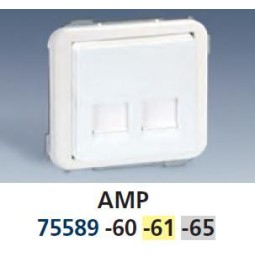 TECLA ANCHA MARFIL PARA 2 CONECTORES AMP SIMON 75589-61