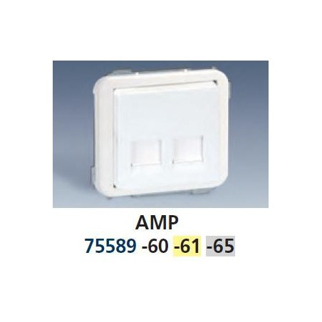 TECLA ANCHA MARFIL PARA 2 CONECTORES AMP SIMON 75589-61