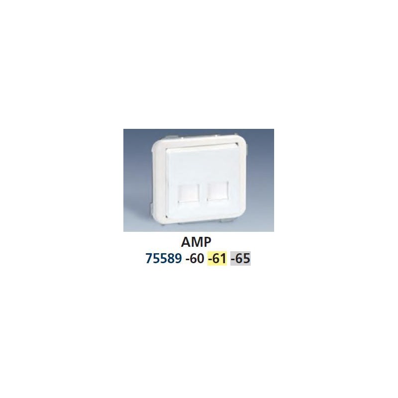 TECLA ANCHA GRIS PARA 2 CONECTORES AMP SIMON 75589-65