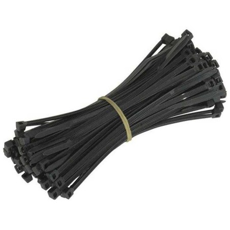 Brida sujetacables negra 200x4.8mm Bolsa 100 Unidades
